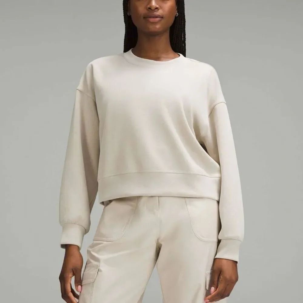 Lululemon Softstreme Perfectly Oversized Cropped Crew 8 Mojave Tan 8